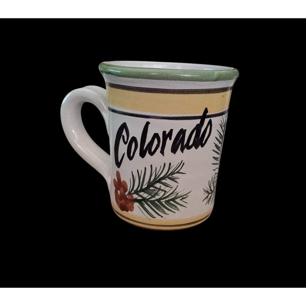 Handcrafted Colorado Stoneware Mug Moose Pine Rustic Ceramic Cabin Lovers